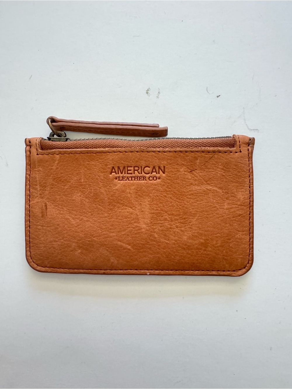 American Leather Co. Tan Leather Card Holder Coin Purse